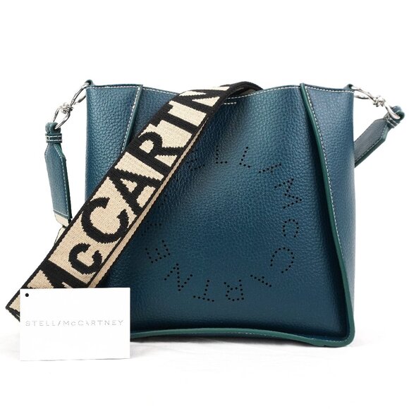 Stella McCartney Handbags - Stella McCartney Logo Square Shoulder Bag In Peacock With Beige Strap - NWD